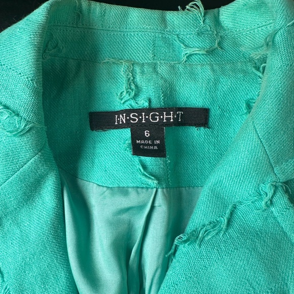 Insight Teal Jacket with Distressed Edges - Picture 2 of 3